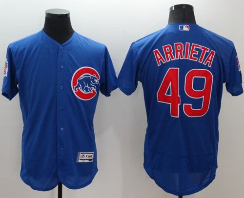 Cubs #49 Jake Arrieta Blue Flexbase Authentic Collection Stitched MLB Jersey